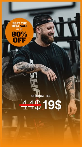 This image ad promotes a sale on GASP's Original Tee, highlighting a significant discount during the 'Beat the H