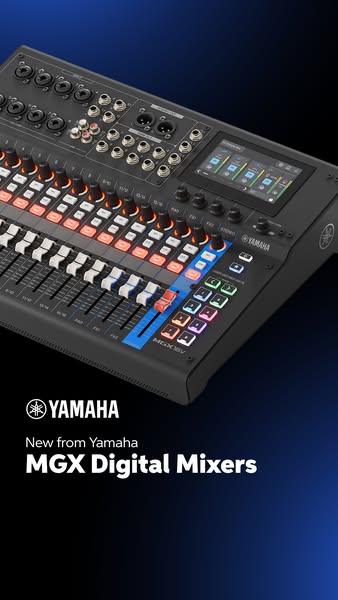 This ad showcases Yamaha's new MGX digital mixers.