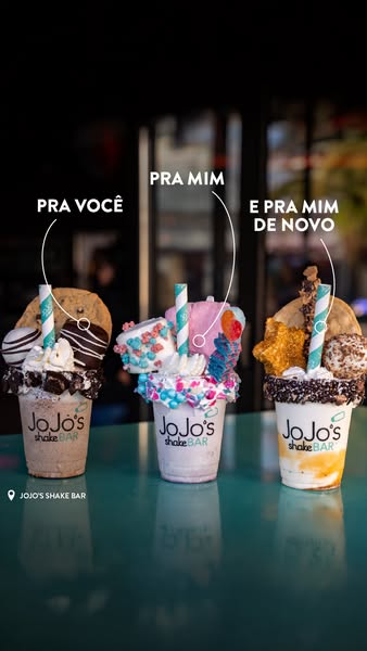 This image ad features three JoJo's Shake Bar milkshakes with a text overlay meant to convey the idea that one is fo