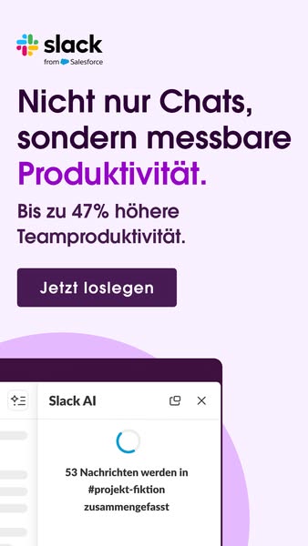 This ad promotes Slack as more than just a chat platform by highlighting its measurable productivity benefits, specifica