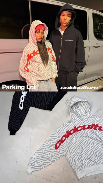 This ad features two models wearing Cold Culture branded apparel. The ad is split in half, with the top half showing the