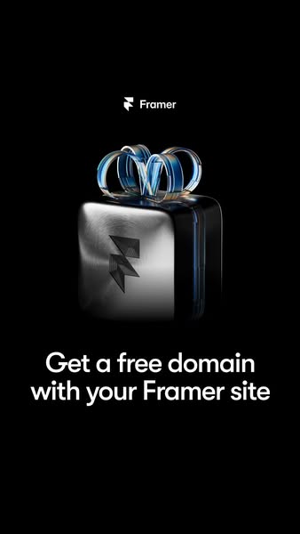 This ad promotes Framer by offering a free domain with a Framer site.