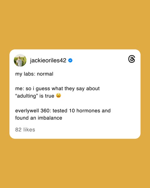 This ad features a screenshot of a social media post by user jackieoriles42. The post starts by stating that their lab r