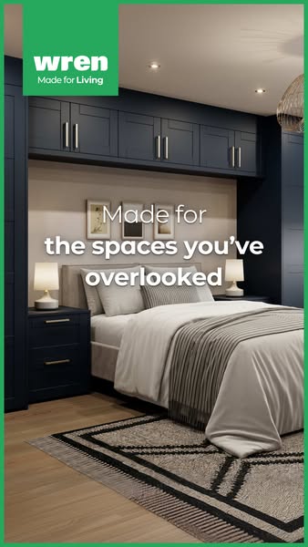 This ad for Wren features a bedroom design to maximize space in overlooked areas. The visual provides a solution to spac