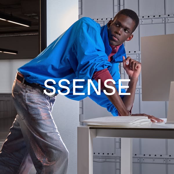 An image promoting SSENSE, a fashion retailer.