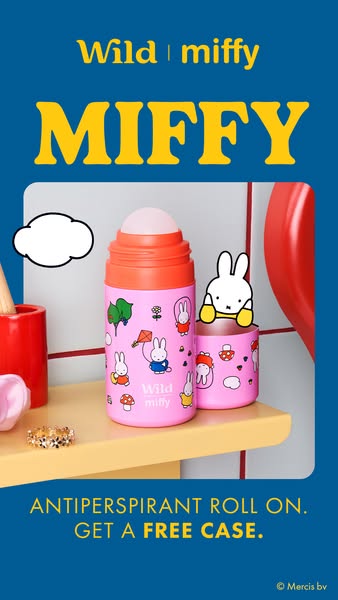 This ad promotes Wild miffy Antiperspirant Roll On with a free case offer. It features the product prominently, along wi