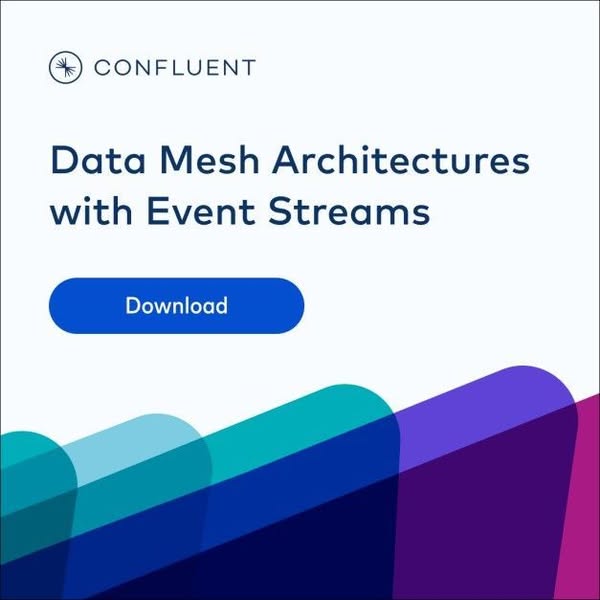 This is a cloud-based software ad for Confluent, which offers Data Mesh Architectures with Event Streams. The ad visuall