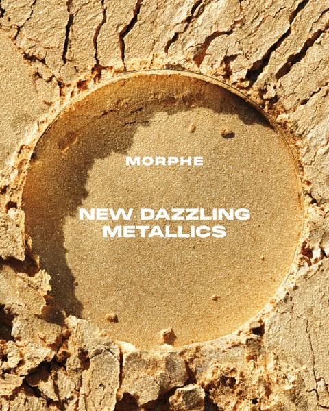 This ad features an extreme close-up of Morphe's New Dazzling Metallics eyeshadow.