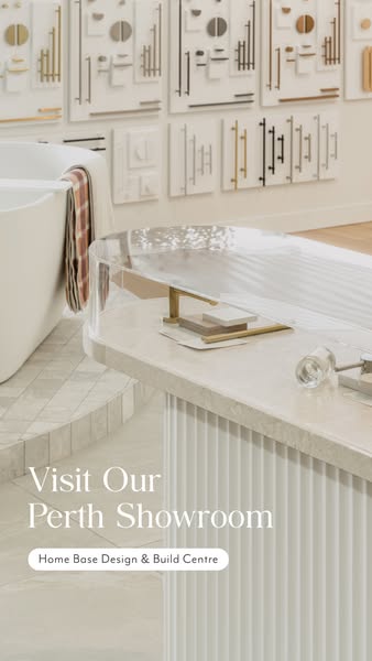 This ad promotes a visit to the Perth Showroom at the Home Base Design & Build Centre.