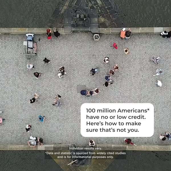 The ad displays an aerial view of a pedestrian walkway, alongside a statement communicating the number of Americans with