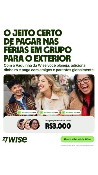 This image ad promotes Wise's group payment feature. The headline highlights that Wise is the right way to pay for g