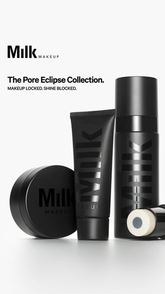 Ad for Milk Makeup's Pore Eclipse Collection. It features the brand name, product line, and a tagline of 'Makeup