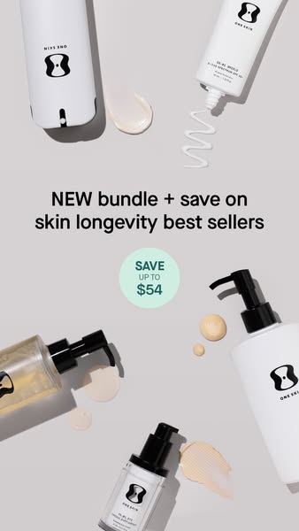 Ad for a new skincare bundle from One Skin, highlighting a limited-time offer.