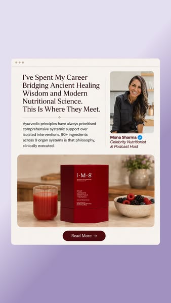 Mona Sharma Health and Wellness ad
