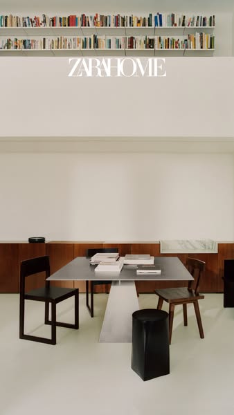 This ad by Zara Home showcases a dining room setting, highlighting the brand's furniture and home decor.