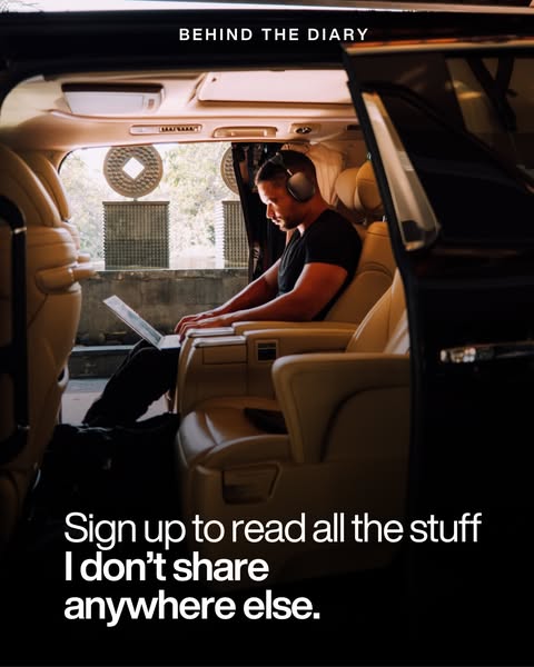 The ad promotes access to exclusive content from an individual's diary by encouraging users to sign up.
