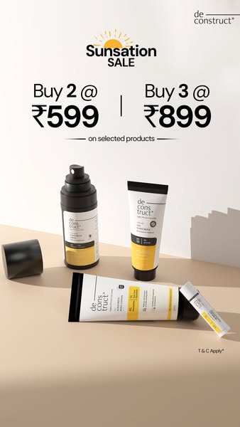 This ad showcases Deconstruct's sunscreen products and promotes a limited-time offer, encouraging customers to buy i