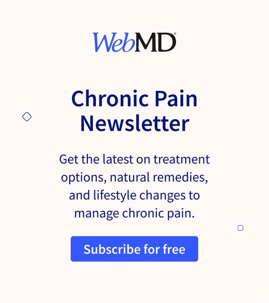 This ad is promoting the WebMD Chronic Pain Newsletter. It entices the user to subscribe for free to get the latest trea