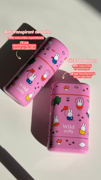 Image ad displaying an anti-transpirant deodorant and a stick deodorant, calling out the amount of natural ingredients i