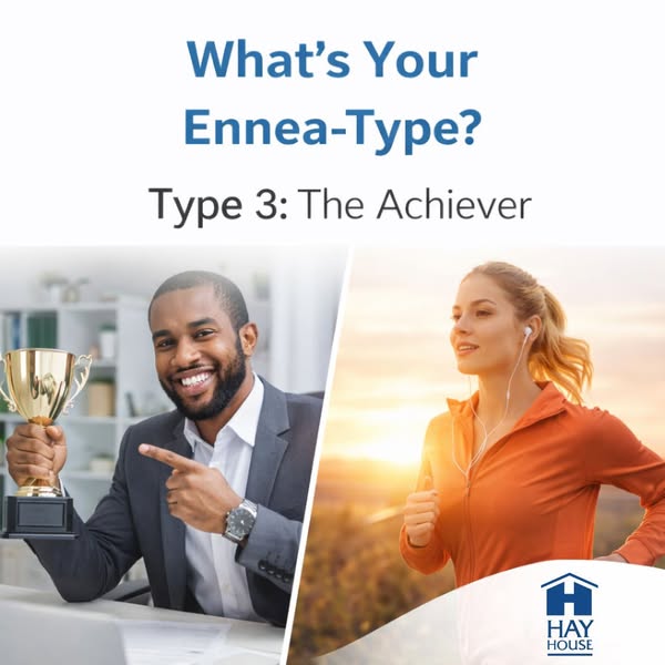 The ad splits the screen in half to show what The Achiever looks like when that personality type is in a corporate envir