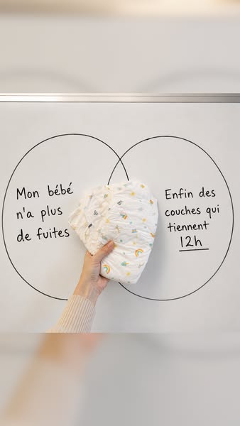 The ad uses a Venn diagram to showcase the benefits of the advertised diapers compared to other brands. On the left side