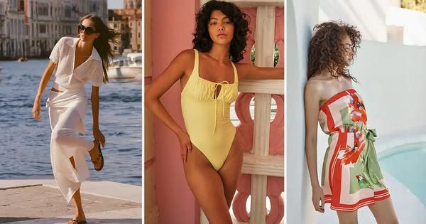 This image ad features a triptych of women in different summer outfits. The ad is likely promoting a summer clothing col