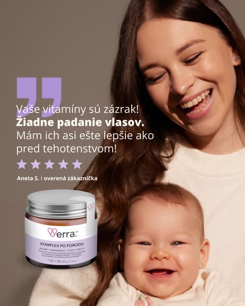 An ad featuring a woman and her baby with a product called "Verra. KOMPLEX PO PORODU," which translates to &qu
