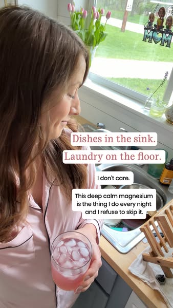 This ad promotes a deep calm magnesium supplement through a testimonial-style image, where a woman casually shares her e