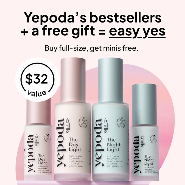 This ad promotes Yepoda's best-selling products, offering a free gift with purchase. The ad features both the full-s