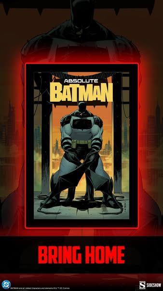 This ad promotes a special edition of the Batman comic book series. It uses an image of the cover for the comic book, pl