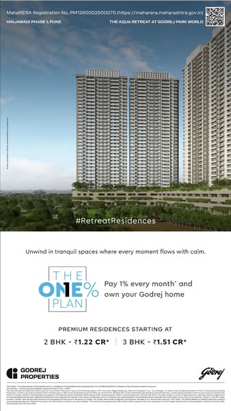 This ad for Godrej Properties promotes premium residences starting at ₹1.22 CR for a 2 BHK and ₹1.51 CR for a 3 BHK with
