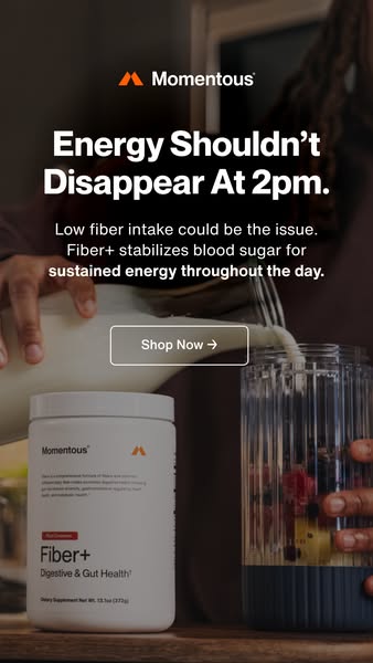 This image ad from Momentous highlights the energy crash that many people experience in the mid-afternoon, and proposes 