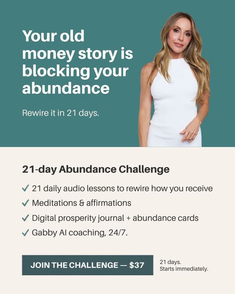 An image ad promoting a 21-day abundance challenge.