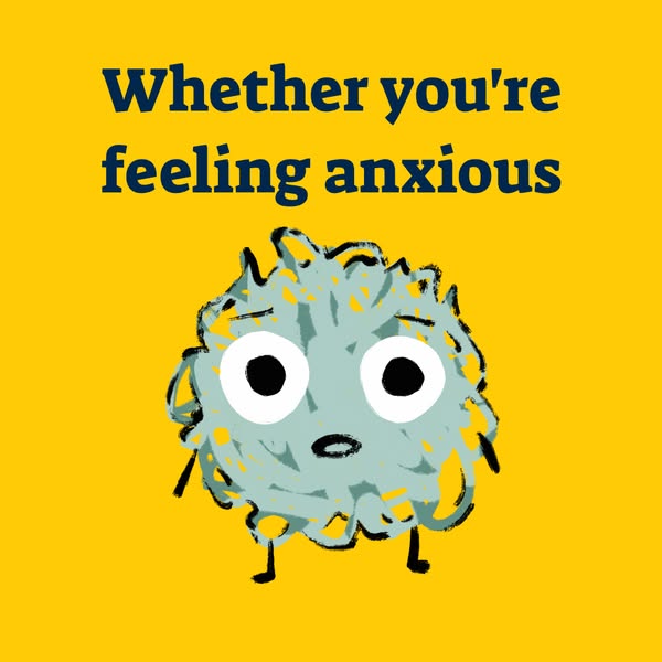 The ad is for a product designed to help people who are feeling anxious. The ad features the line, 'Whether you'