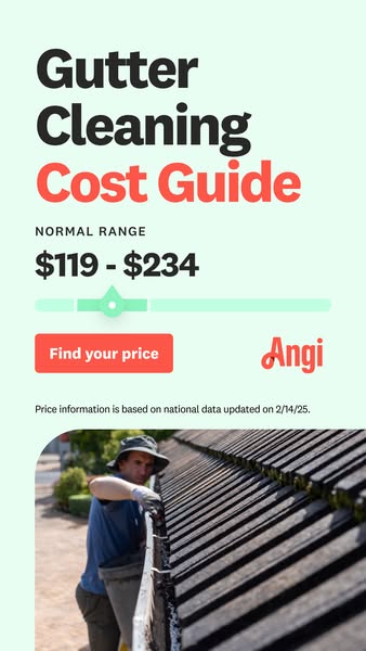 This ad by Angi provides a cost estimate for gutter cleaning, based on national data.
