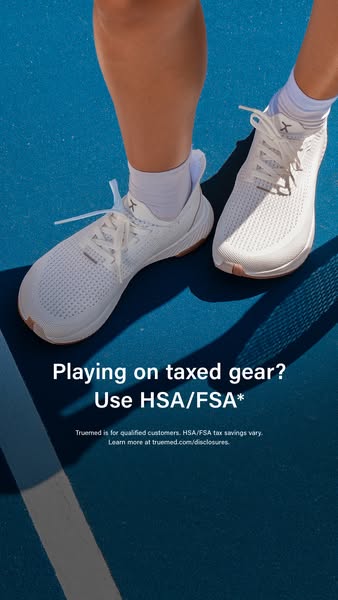 This ad aims to attract consumers using HSA/FSA funds by showcasing premium athletic shoes from Truemed as a qualifying 