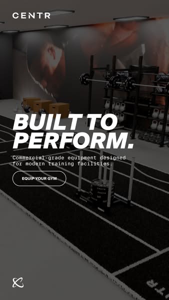 This image ad for Centr promotes commercial-grade equipment designed for modern training facilities.