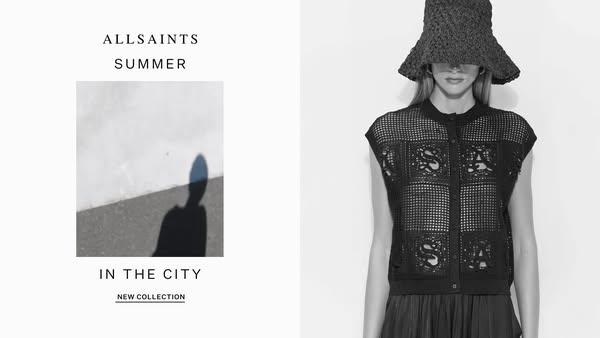 This ad showcases Allsaints' new summer collection in the city.