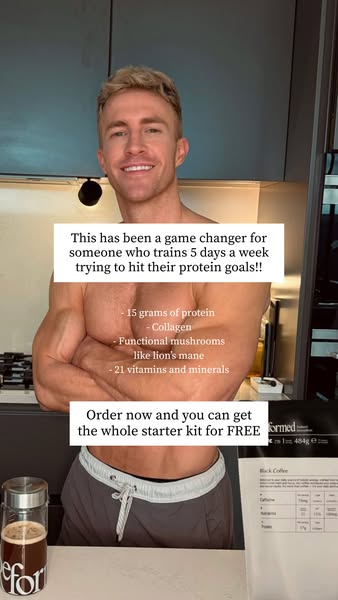 This ad is a testimonial for a protein supplement. It calls out its benefits for someone who trains five days a week and