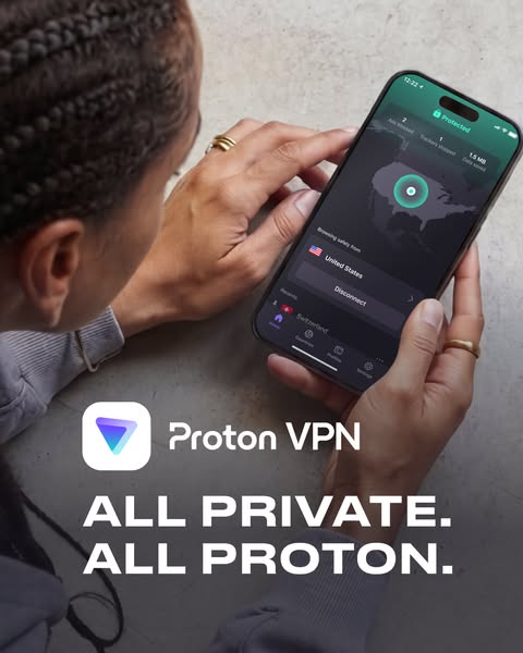 This image ad for Proton VPN emphasizes the product's ability to provide private internet browsing.
