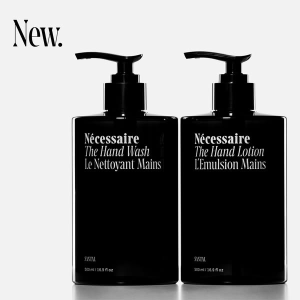 Image showcasing Nécessaire's The Hand Wash and The Hand Lotion.