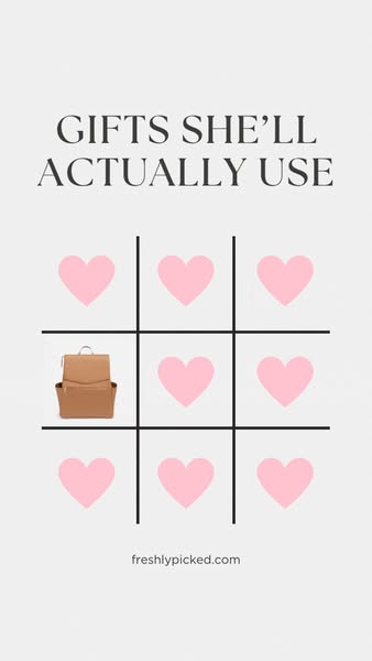 The ad is a tic-tac-toe game featuring the advertised product, a backpack, in one square and hearts in the remaining squ