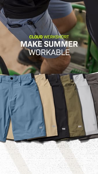 This ad promotes Cloud Werkshort. In the ad, there is a person wearing the shorts while doing some activity. Then a line