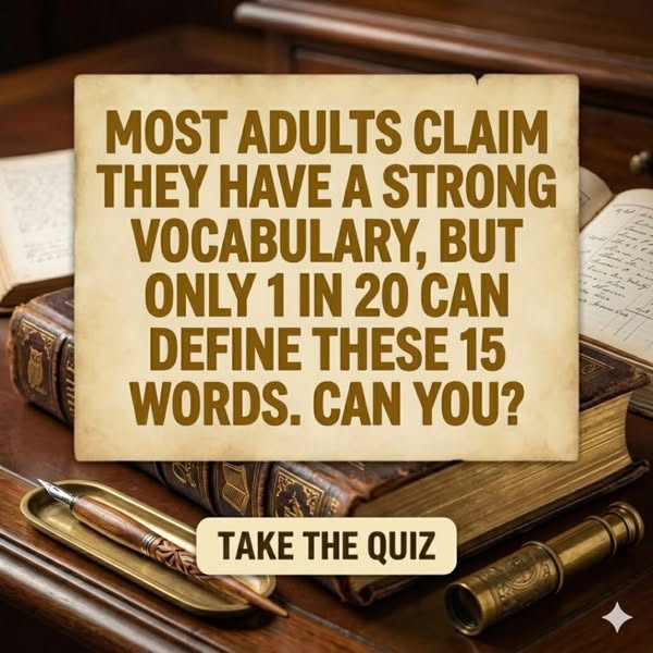This ad presents a vocabulary quiz to test the viewer's knowledge.