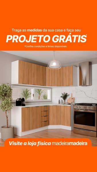 This ad by Madeiramadeira encourages potential customers to visit the store by offering a free project design for their 