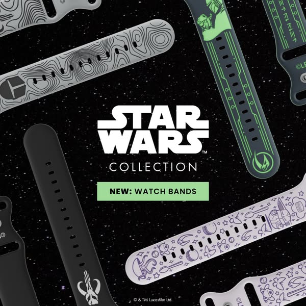 This image ad promotes the Star Wars Collection of watch bands. The ad features multiple watch bands with different Star