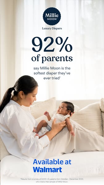 Millie Moon Luxury Diapers ad