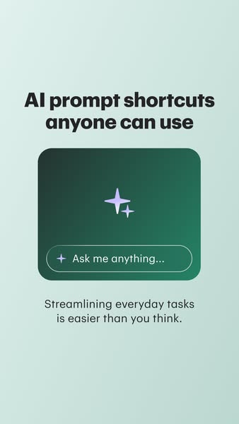 This ad showcases the AI prompt shortcuts and emphasizes how easy it is to streamline everyday tasks. It features a clea