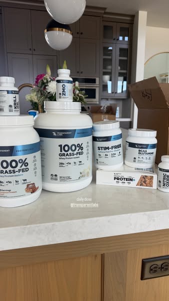 This ad showcases various Transparent Labs supplement products in a real-life setting, suggesting daily use and promotin