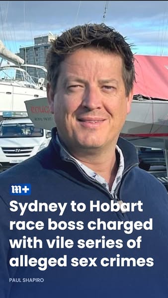 This ad promotes a news article about Sydney to Hobart race boss charged with vile series of alleged sex crimes.